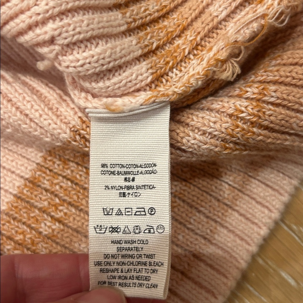 Free People Close to Me Peachy Pink Boho Sweater - Picture 7 of 10